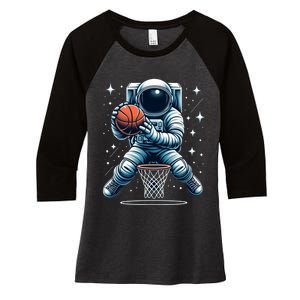 Astronaut Basketball Outer Space: Dunk Your Way Through The Cosmos Women's Tri-Blend 3/4-Sleeve Raglan Shirt