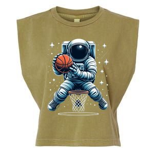 Astronaut Basketball Outer Space: Dunk Your Way Through The Cosmos Garment-Dyed Women's Muscle Tee