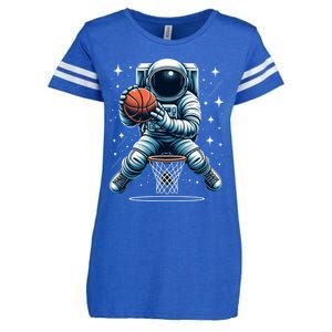 Astronaut Basketball Outer Space: Dunk Your Way Through The Cosmos Enza Ladies Jersey Football T-Shirt