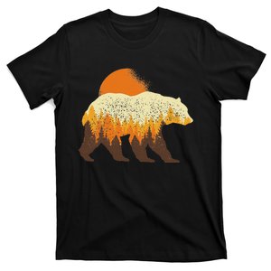 Animal Bear Outdoor Nature Trees Wildlife Full Moon Forest T-Shirt