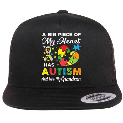 A Big Piece Of My Heart Has Autism and He's My Grandson Flatbill Hat