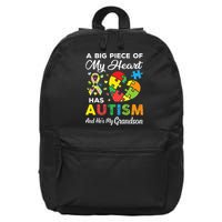 A Big Piece Of My Heart Has Autism and He's My Grandson 16 in Basic Backpack
