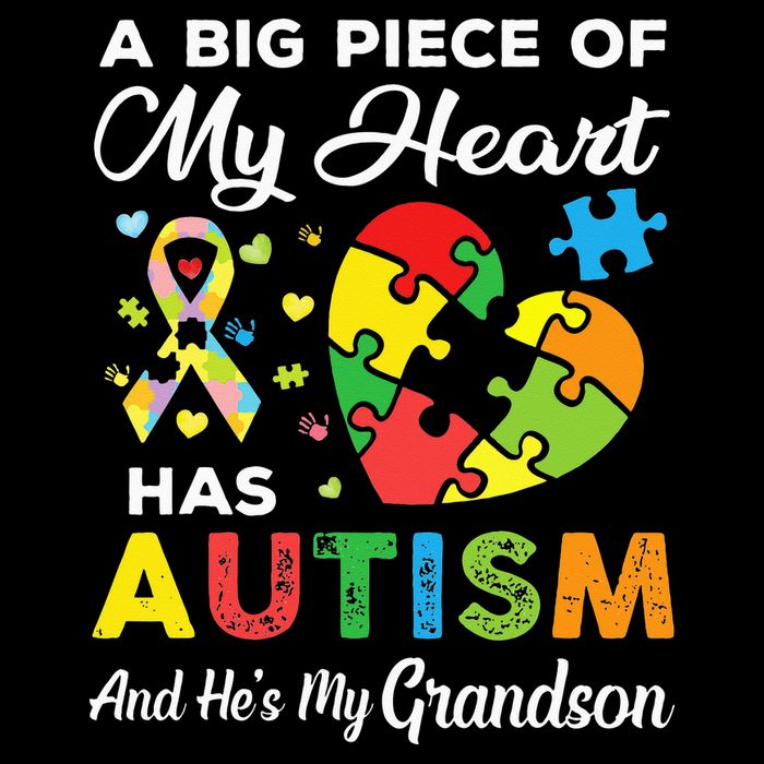 A Big Piece Of My Heart Has Autism and He's My Grandson 16 in Basic Backpack