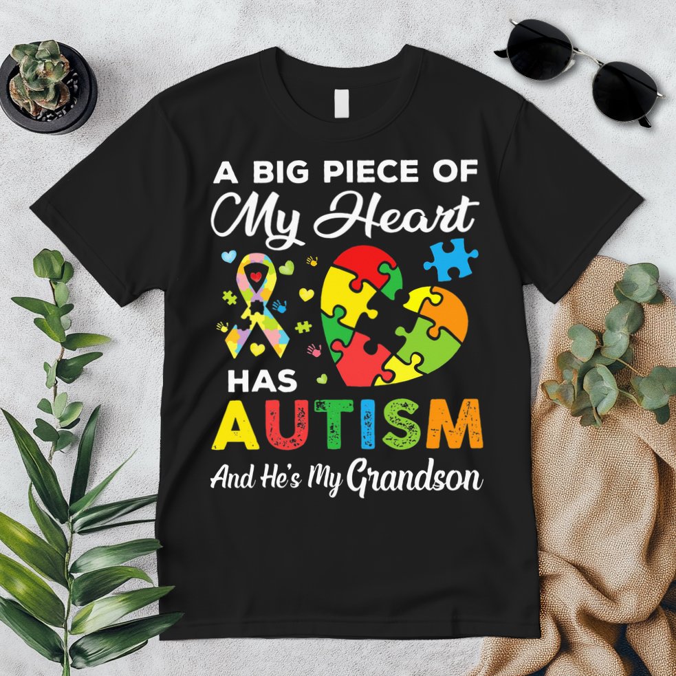A Big Piece Of My Heart Has Autism and He's My Grandson Premium T-Shirt