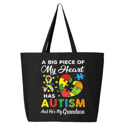 A Big Piece Of My Heart Has Autism and He's My Grandson 25L Jumbo Tote