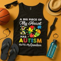 A Big Piece Of My Heart Has Autism and He's My Grandson Tank Top