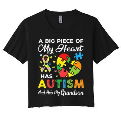 A Big Piece Of My Heart Has Autism and He's My Grandson Crop Top
