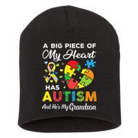 A Big Piece Of My Heart Has Autism and He's My Grandson Short Acrylic Beanie