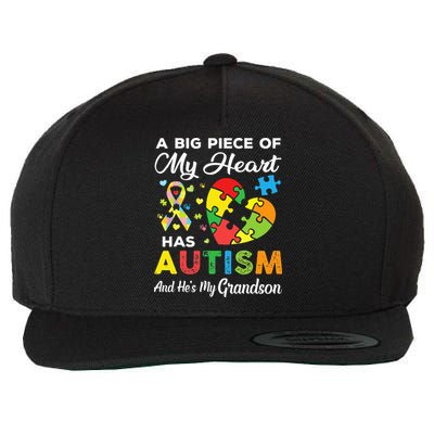 A Big Piece Of My Heart Has Autism and He's My Grandson Wool Snapback Cap