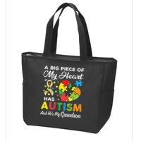 A Big Piece Of My Heart Has Autism and He's My Grandson Zip Tote Bag