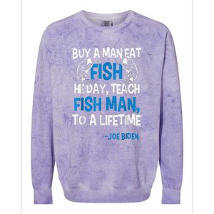 Anti Biden Political Impeach Biden Buy A Man Eat Fish Colorblast Crewneck Sweatshirt