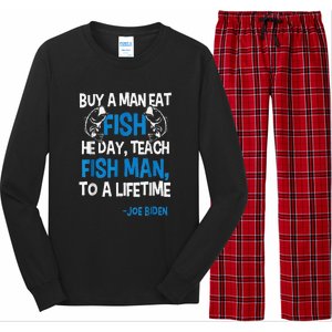 Anti Biden Political Impeach Biden Buy A Man Eat Fish Long Sleeve Pajama Set