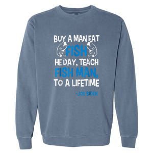 Anti Biden Political Impeach Biden Buy A Man Eat Fish Garment-Dyed Sweatshirt