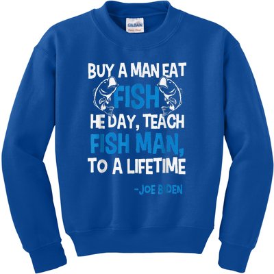 Anti Biden Political Impeach Biden Buy A Man Eat Fish Kids Sweatshirt