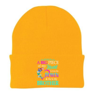 A Big Piece Of My Heart Live In Heaven He Is My Brother Great Gift Knit Cap Winter Beanie