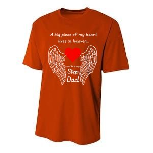 A Big Piece Of My Heart Lives In Heaven He Is My Step Dad Cute Gift Performance Sprint T-Shirt