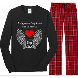 A Big Piece Of My Heart Lives In Heaven He Is My Step Dad Cute Gift Long Sleeve Pajama Set