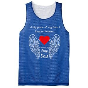 A Big Piece Of My Heart Lives In Heaven He Is My Step Dad Cute Gift Mesh Reversible Basketball Jersey Tank