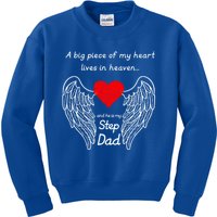 A Big Piece Of My Heart Lives In Heaven He Is My Step Dad Cute Gift Kids Sweatshirt