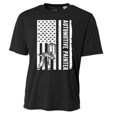 Auto Body Painter USA Flag Automotive Painter Cooling Performance Crew T-Shirt