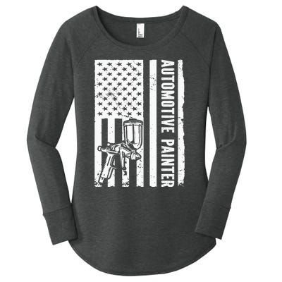 Auto Body Painter USA Flag Automotive Painter Women's Perfect Tri Tunic Long Sleeve Shirt