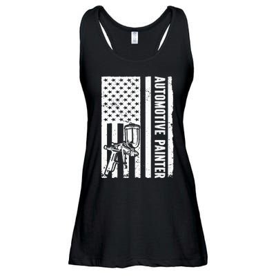 Auto Body Painter USA Flag Automotive Painter Ladies Essential Flowy Tank