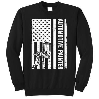 Auto Body Painter USA Flag Automotive Painter Tall Sweatshirt