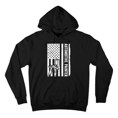 Auto Body Painter USA Flag Automotive Painter Tall Hoodie