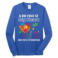 A Big Piece Of My Heart Has Autism And Hes My Brother Gift Tall Long Sleeve T-Shirt