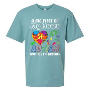 A Big Piece Of My Heart Has Autism And Hes My Brother Gift Sueded Cloud Jersey T-Shirt