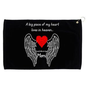 A Big Piece Of My Heart Lives In Heaven She Is My Mom Cool Gift Grommeted Golf Towel