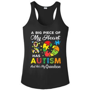 A Big Piece Of My Heart Has Autism And Hes My Grandson Ladies PosiCharge Competitor Racerback Tank