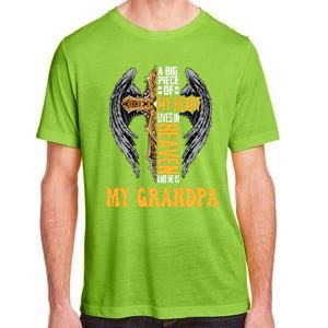 A Big Piece Of My Heart Lives In Heaven And He Is My Grandpa Funny Gift Adult ChromaSoft Performance T-Shirt