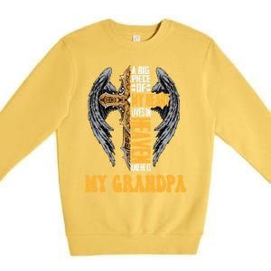 A Big Piece Of My Heart Lives In Heaven And He Is My Grandpa Funny Gift Premium Crewneck Sweatshirt