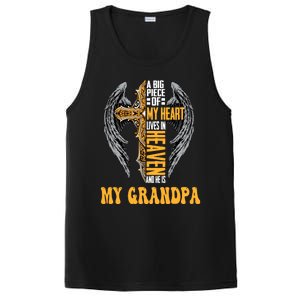 A Big Piece Of My Heart Lives In Heaven And He Is My Grandpa Funny Gift PosiCharge Competitor Tank