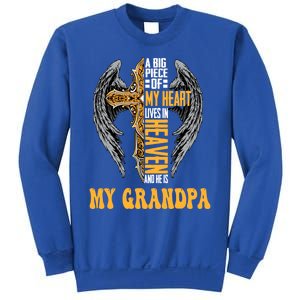 A Big Piece Of My Heart Lives In Heaven And He Is My Grandpa Funny Gift Sweatshirt