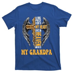 A Big Piece Of My Heart Lives In Heaven And He Is My Grandpa Funny Gift T-Shirt