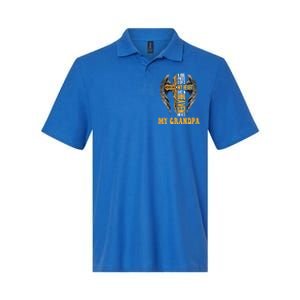 A Big Piece Of My Heart Lives In Heaven And He Is My Grandpa Funny Gift Softstyle Adult Sport Polo