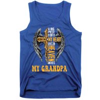 A Big Piece Of My Heart Lives In Heaven And He Is My Grandpa Funny Gift Tank Top