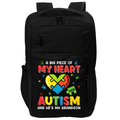 A Big Piece Of My Heart Has Autism And He's My Grandson Gift Impact Tech Backpack