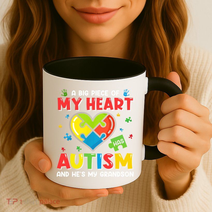 A Big Piece Of My Heart Has Autism And He's My Grandson Gift Mug