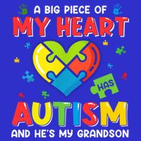 A Big Piece Of My Heart Has Autism And He's My Grandson Gift 16 in Basic Backpack