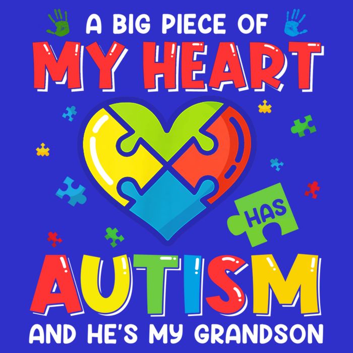 A Big Piece Of My Heart Has Autism And He's My Grandson Gift 16 in Basic Backpack