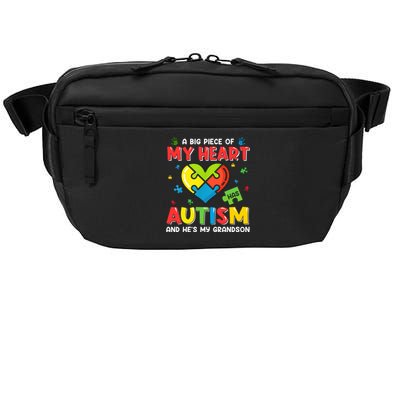 A Big Piece Of My Heart Has Autism And He's My Grandson Gift Crossbody Pack