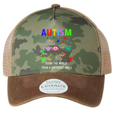 Autism Bird Puzzle Seeing The World From A Different Angle Gift Legacy Tie Dye Trucker Hat