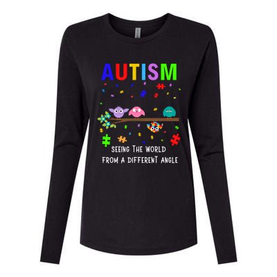 Autism Bird Puzzle Seeing The World From A Different Angle Gift Womens Cotton Relaxed Long Sleeve T-Shirt