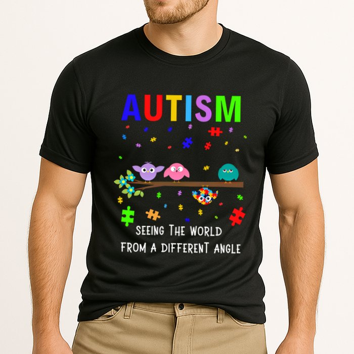 Autism Bird Puzzle Seeing The World From A Different Angle Gift Performance Shirt