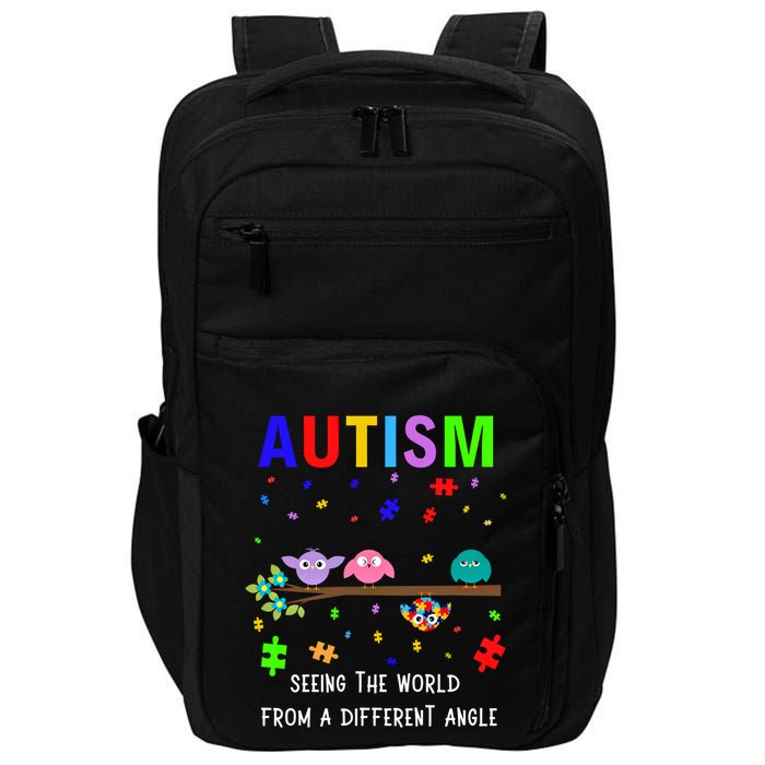Autism Bird Puzzle Seeing The World From A Different Angle Gift Impact Tech Backpack