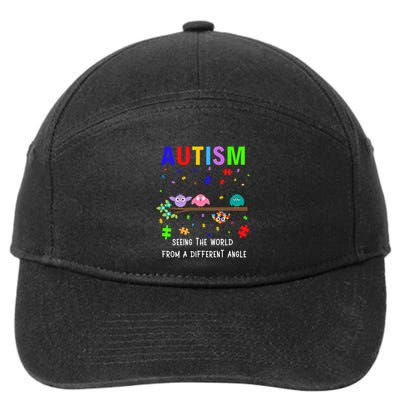 Autism Bird Puzzle Seeing The World From A Different Angle Gift 7-Panel Snapback Hat
