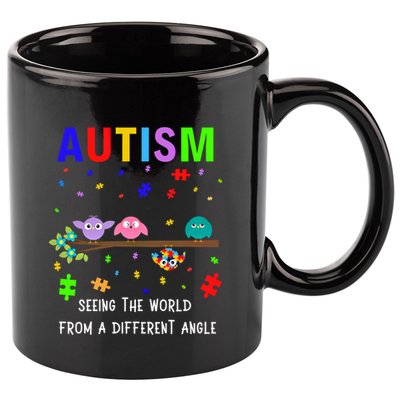Autism Bird Puzzle Seeing The World From A Different Angle Gift 11oz C Handle Ceramic Mug